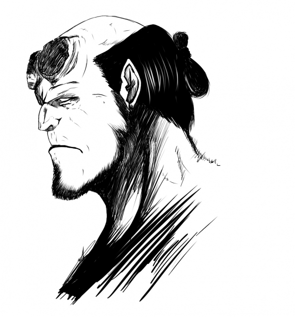 Galerie de WizzardFye - Sketch face - Hellboy